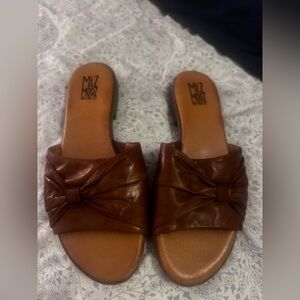 Miz Mooz Chestnut Leather Women's Mules